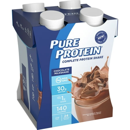 Pure Protein Complete Protein Shake, Rich Chocolate, 30g Protein, 11 Fl Oz, 4 (Best Protein Shakes For Kids)