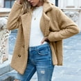 thumbnail image 5 of Womens Jacket Women's Solid Color Winter Buttoned Jackets with Pockets Casual Style Trench Coat Women Khaki M, 5 of 6