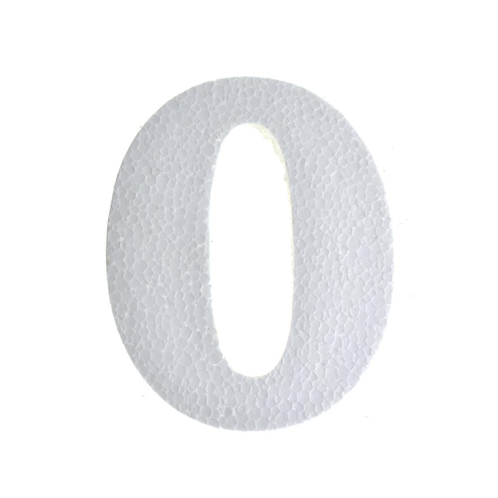 Craft Styrofoam Number Cut Out "0", 43/4Inch, 12Count