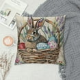 thumbnail image 2 of Nawypu   Easter Pillow Case Rabbit Bunnies with Eggs Canvas Pillow Cover, Spring Season's Sofa Bed Throw Cushion Cover Decoration, 2 of 5