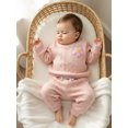 thumbnail image 3 of Caoirhny Baby Girls 2 Piece Outfits Creative Flower Embroidery Long Sleeve Crew Neck Tops and Elastic Waist Pants Set, 3 of 9