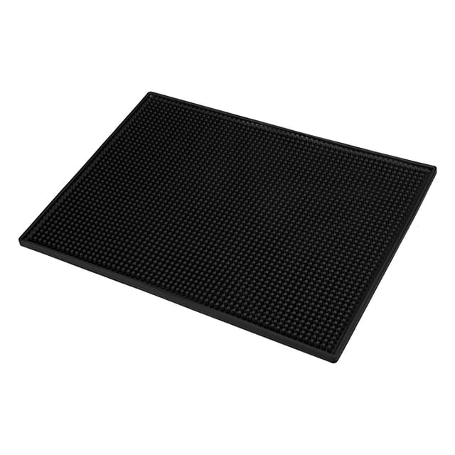 Unique Bargains PVC Bar Mat 16x12x0.4' Non-Slip Bar Service Mat Countertop Spill Mat, Black