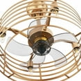 thumbnail image 2 of Flkoendmall Gold Retro Caged Ceiling Fan with Remote Control, 2 of 12