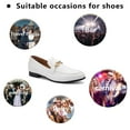 thumbnail image 3 of Men's Leather Faux Leather Loafers Wedding Dress Shoes White Men's Gold Buckle, White-08, 12 US, 3 of 5