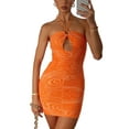 thumbnail image 3 of Txlixc Vestido ajustado de mujer, minifalda recortada con encaje de cuello sin mangas Txlixc moda, 3 of 8