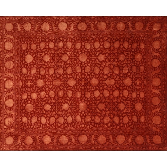 Ahgly Company Indoor Rectangle Contemporary Neon Red Abstract Area Rugs, 3' x 5'