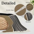 thumbnail image 2 of Brown Black Pillow Covers, Linen Long Throw Pillow Case, Farmhouse Striped Modern Abstract Art Holiday Pillow Protector Decorative Cushion Cover for Living Room/Bedroom 12" x 20", 2 of 8