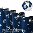 thumbnail image 3 of Wesan Nautical Anchor Blackout Grommet Curtains, Blue Nautical, 104 x 84 Inch, 2 Panels, 3 of 6