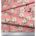 thumbnail image 3 of Soimoi Orange Rayon Fabric Leaves & Magnolia Floral Print Fabric by Yard 42 Inch Wide, 3 of 3