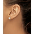 thumbnail image 3 of Sterling Silver Rhod Plated Diamond And Fw Cultured Pearl Post Ear (8 X 5) Made In India qe10339, 3 of 5