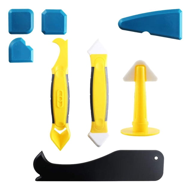 8x Kit de herramientas de calafateo, herramienta de acabado de silicona, raspador para cocina, fregadero de baño, trabajos de bricolaje o sellado de s Soledad finalizador de la espátula de calafateo