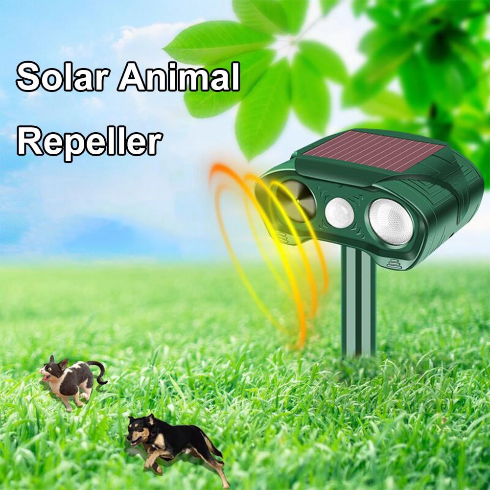 Solar Animal Repeller for Raccoons, Deer & Squirrels - Ultrasonic & Strobe Light, Outdoor Deterrent for Cats, Dogs, Raccoons, Rabbits & More