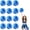 Colorful+Blue, variant on 12 Pack Cheerleading pom poms,Cheer pom poms Sports Dance Cheer Plastic Pom Poms Cheerleading for Sports Team Spirit Cheering (Colorful+Blue)