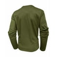 thumbnail image 4 of asjyhkr Mens Shirts Button Crew Neck Long Sleeve Pullover Casual Breathable Solid Color Workout Gym Running Tops with Pockets, 4 of 7