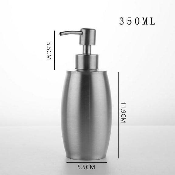 Worgeous Silver Metal Pump Bottle Dispenser for Soap Lotion Shampoo Ideal for Bathroom and Kitchen Use 16 oz