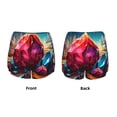 thumbnail image 3 of KLL Colorful Stone World Pattern Shorts Women,Athletic Shorts High Waisted Running Shorts Pocket Sporty Short Gym Elastic Workout Shorts-X-Large, 3 of 7