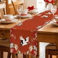 thumbnail image 5 of Red Crane Table Runner - 60 Inch Long Vintage Red Teal Spring Floral Botanical Cotton and Linen Blended Dress Scarves Farmhouse Table Runner for Kitchen Dining, Coffee Table, 13" x 60", 5 of 8
