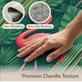 thumbnail image 6 of ODIKA 6'x9' Washable Area Rug Non-Slip, Chair-Friendly, Botanical Border Frond Jungle Motif Exotic Hibiscus Leaves Striped Refined for Dining Room, Under Table, Office Décor, 6 of 7