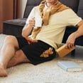 thumbnail image 4 of Daiia Orange Dalia Mens Woven Stretch Pajama Short,Short Pajama Pants-3X-Large, 4 of 9