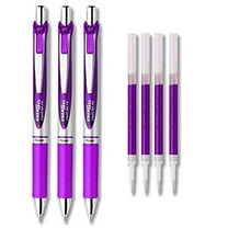 Pentel EnerGel Deluxe RTX Liquid Gel Ink Pens, Fine Point, 0.7 mm, Violet Ink, 3 Count