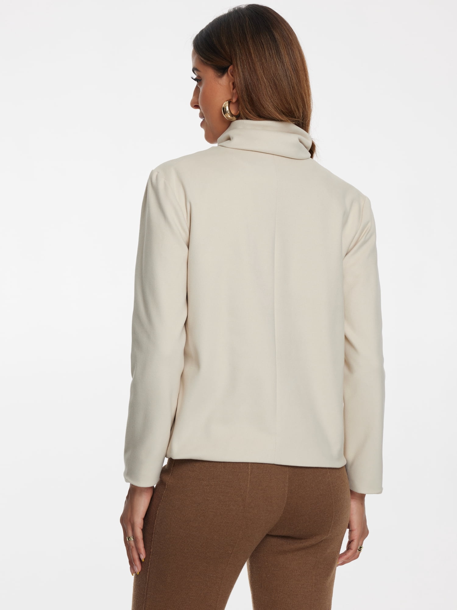 DARING DIVA Women's Double Breasted Outwear Fashion Overcoat with Scarf Beige S