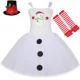 thumbnail image 3 of Disfraz de muñeco de nieve para niñas, vestido de tutú blanco para niños, ropa de Navidad, atuendo para niños, fiesta de Navidad, disfraz de muñeco de nieve, vestidos de princesa, 3 of 5
