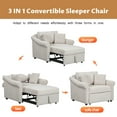 thumbnail image 4 of Noble House Chenille Convertible Sleeper Chair with Adjustable Backrest,Beige, 4 of 10