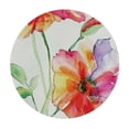 thumbnail image 4 of HAOXIT Watercolor Flower Tablecloth, Hibiscus Flowers on Plain Background in Pastel Colors Nature Theme, Round Table Cover for Dining Room Kitchen Decor, 4 of 8