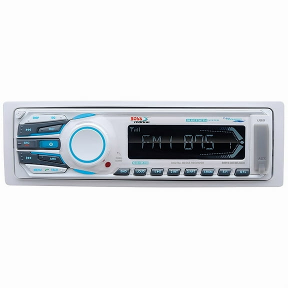 Boss Audio System Single DIN AM, FM, CD Receiver with 6.5 In. Marine Speakers and Antenna, White, Boat Accessories