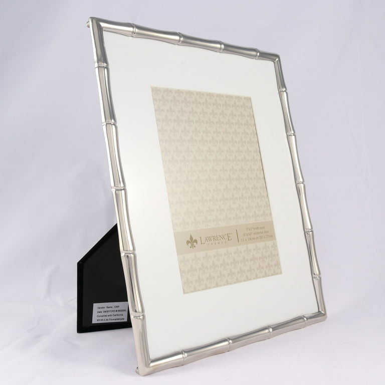 Lawrence Silver Metal Bamboo Frame 8x10 Matted For 5x7