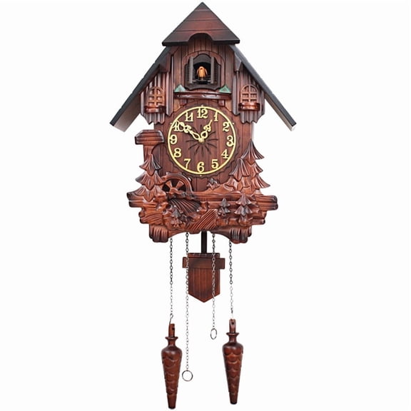 Wooden Cuckoo Clock, Vintage Grandfather Clocks for Wall, Decorative Old Fashion Bird Clock with Volume Adjustable & Night Mode, Coo Coo Pendulum Clocks Wall, Antique Home Decor Gift