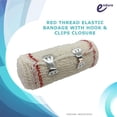 thumbnail image 2 of y Crepe Cotton Bandage, Elastic Bandage, Pack of 6, Durable Compression Stretched Bandage with Hook and Clips Closure (2 Inches Width x 5 Yards Length) 2 Inch Width x 5 Yards Length, 2 of 5