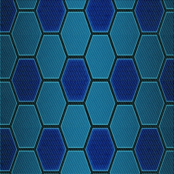 Ahgly Company Machine Washable Indoor Square Transitional Blue Area Rugs, 6' Square