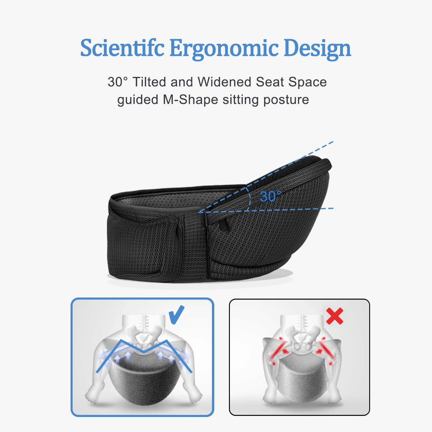 Baby Hip Carrier - Hip Carrier for Baby with Baby Safety Strap - Toddler Carrier 7-45 lbs - Ergonomic Infant Holder Baby Carrier with Hip Seat Large Capacity Pockets