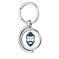 thumbnail image 1 of Ancient Eyeglasses Hairstyle Beard Rotating Keychain Metal Keyring Holder, 1 of 2