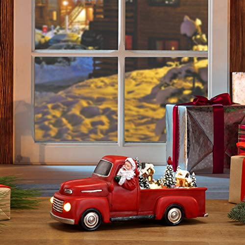 Mr. Christmas Décoration de Noël, 10,5 Pouces, Camion, Père Noël Blanc