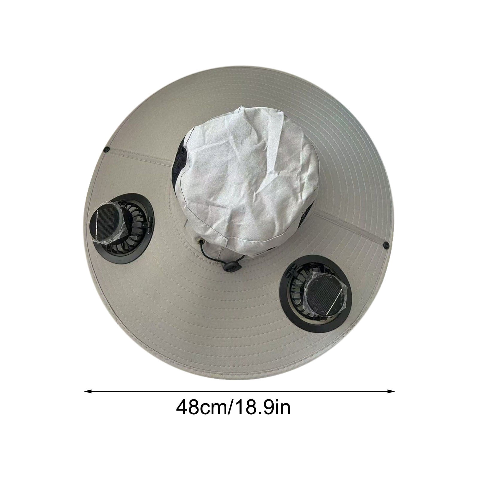 Solar Powered Fan Hat,Fan Hat,Hat with Fan,Hat with Fans Solar Power,Wide Brim Solar Fan Hat,Fishing Hat with Solar Fan,Solar Fan Hat Upf50+(Gray Gift:Black Ice Sleeve 20in)from ANMUYUM