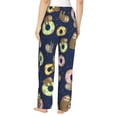 thumbnail image 3 of Xecao Sloth with Donuts Women's Straight Lounge Pajama Pants: The Epitome of Relaxed Sleepwear, 3 of 9