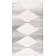 thumbnail image 3 of Unique Loom Chindi Cotton Collection Area Rug - Briah (5' 1" x 8' Rectangle White/Black), 3 of 7