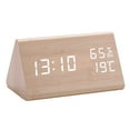 thumbnail image 5 of Digital Alarm Clock, with Wooden Electronic LED Time Display,Large Number 12 24h, 3 Alarm Settings, Humidity and Temperature Detect,Wood Made Electric Clocks for Bedroom, Bedside (Black), 5 of 10