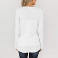 thumbnail image 3 of YWDJ Cute Fall Long Sleeve Shirts for Women Womens Casual Waffles Kink V-Neck Shirt Loose Long Sleeve Pullover Tops White L, 3 of 5