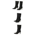 thumbnail image 7 of UngA Wide Calf Boots Women's Leather Knee High Boots with Kitten Heel, Wide Calf Available Black,9, 7 of 7
