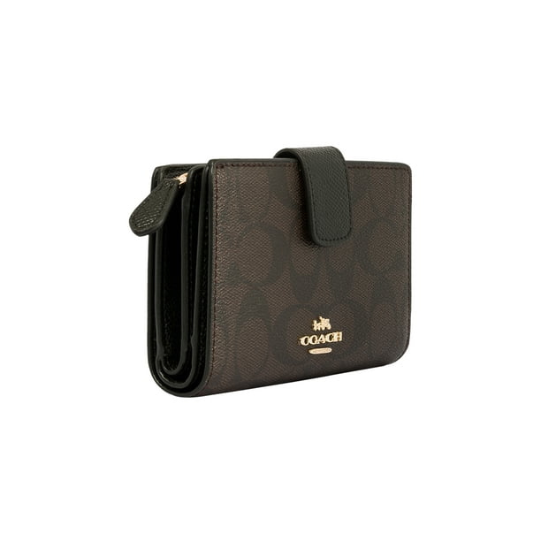 Medium Corner Zip Wallet Coach F53562 Cafe Coach F53562