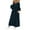 Navy, variant on OSOLU Dresses Women Casual Solid Color Dress Button V-Neck Long Sleeve Loose Long Dress Trendy Sundress Wedding Guest Dress
