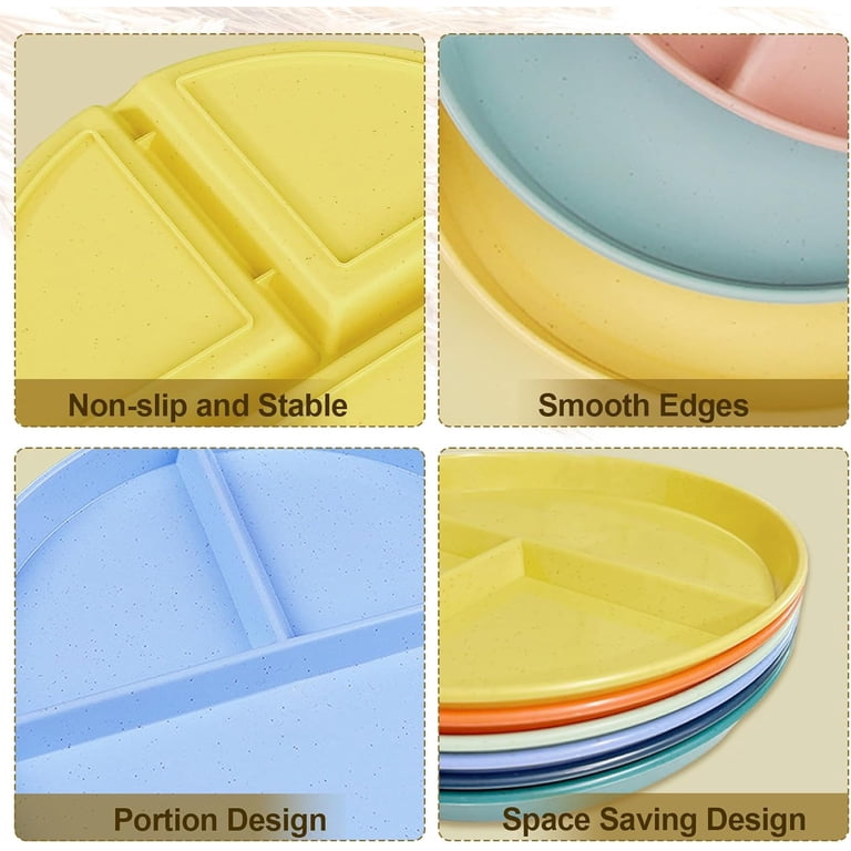 QKURT 8-Pack 9-Inch Divided Dinner Plates photo 2