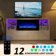 thumbnail image 2 of Amerlife 68" Tv Stand, 40" Fireplace, White&Black, 2 of 6