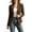 Coffee, variant on Women’s Short Faux Suede Jacket Tailored Fit Notch Lapel Button Closure Structured Coat Khaki XL
