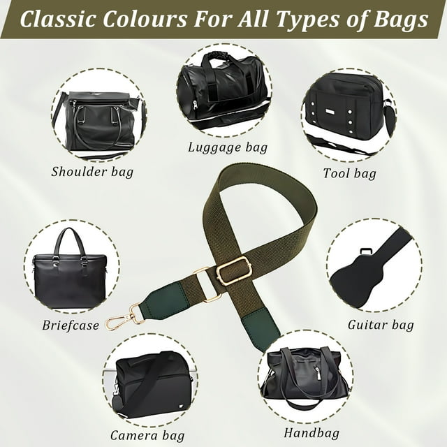 ZheElen Fine Stitching Shoulder Bag Strap No Loose Thread No Shedding Simple Bag Belt Olive