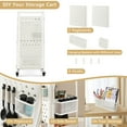 thumbnail image 6 of Gymax 3-Tier Utility Storage Cart Metal Rolling Trolley w/ DIY Pegboard Baskets White, 6 of 10