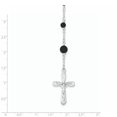 thumbnail image 3 of Sterling Silver Polished Black Onyx Rosary Necklace, 3 of 3